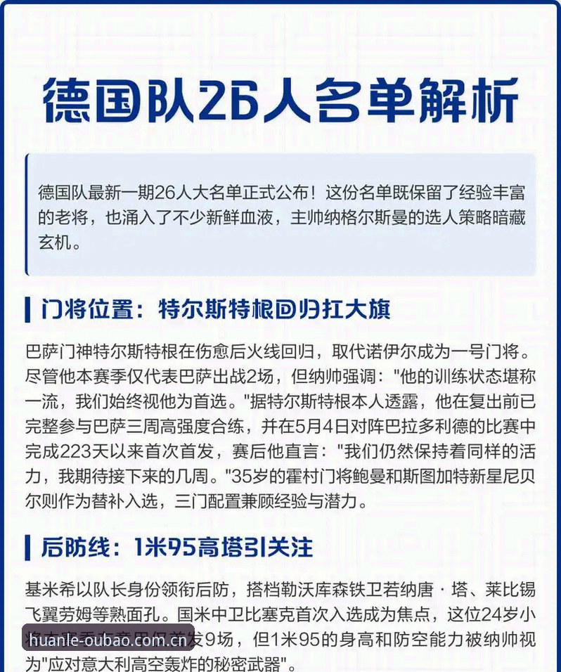 欧宝娱乐用户注册 德国队世界杯大名单最新动态:诺伊尔时隔两年回归,18岁新星卡尔入选引热议